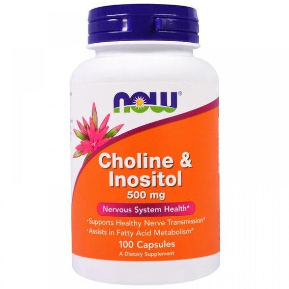 Інозитол NOW Foods CHOLINE & INOSITOL 500 мг 100 Caps