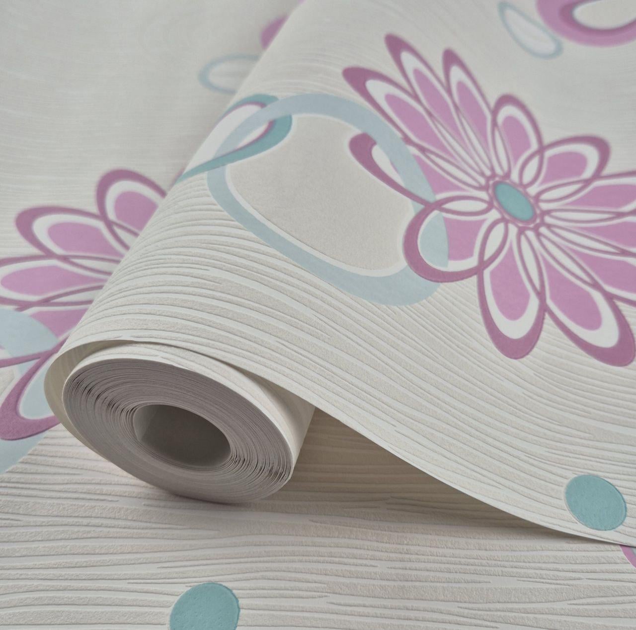 Обои виниловые на флизелине для детской/игровой комнаты Marburg 21720 0,53х10,05 м Молочный/Розовый/Голубой (2896631196)