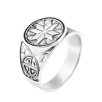 Печатка серебряная мужская Скифы с чернением без камней р. 18 Печатка серебряная мужская Скифы с чернением без камней р. 18