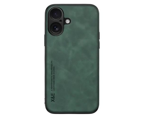 Чехол X&E для iPhone 17 с металлической вставкой и защитой на камеру Зеленый