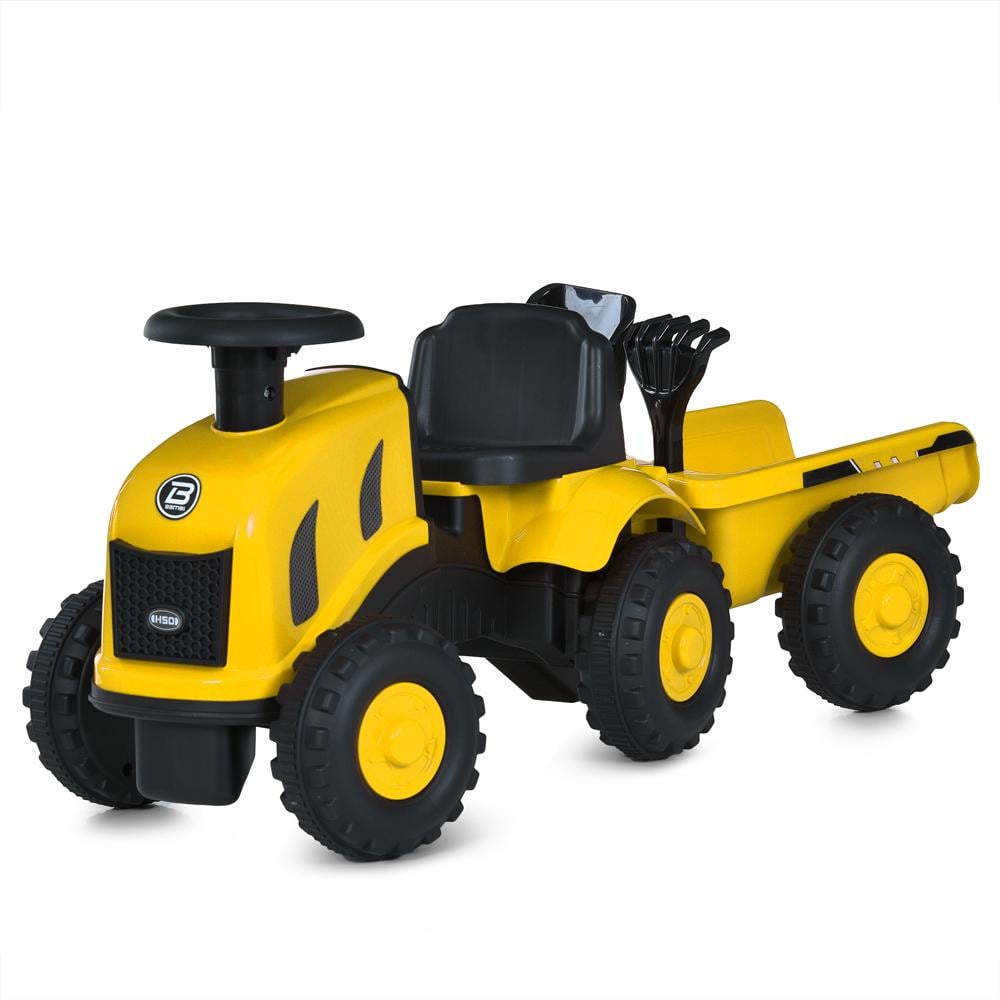 Каталка-толокар M 6154 детская с музыкальным рулем и багажником Желтый (26578491)