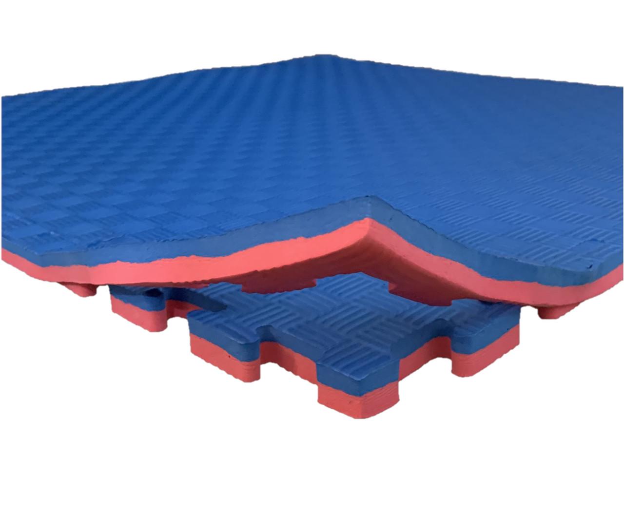 Килимок-пазл татамі ластівчин хвіст Termoizol EVA щільність 80 кг/м3 товщина 26 мм 100х100 см Червоно-синій