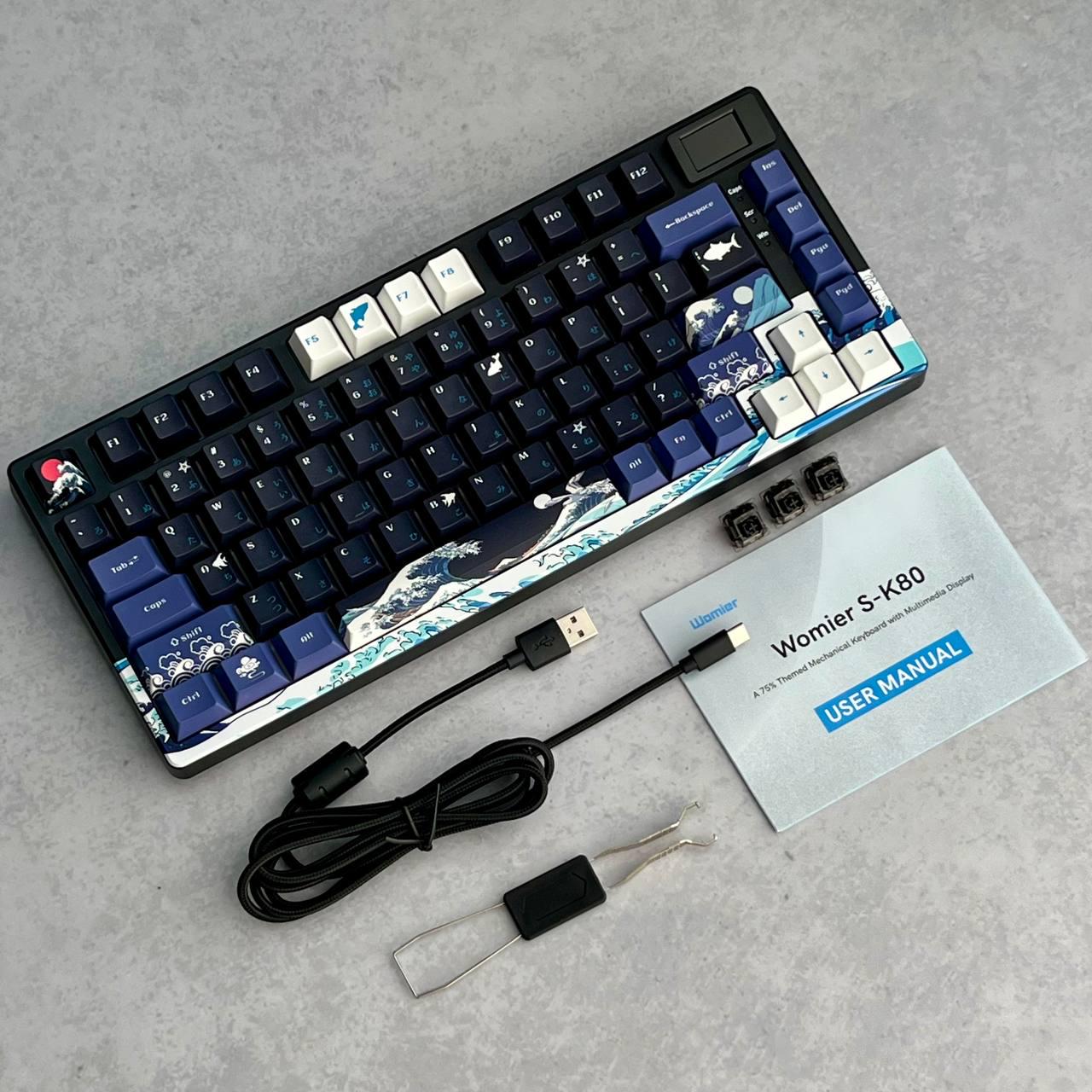 Клавіатура ігрова механічна Womier S-K80 75% з підсвічуванням Кастом Чорний