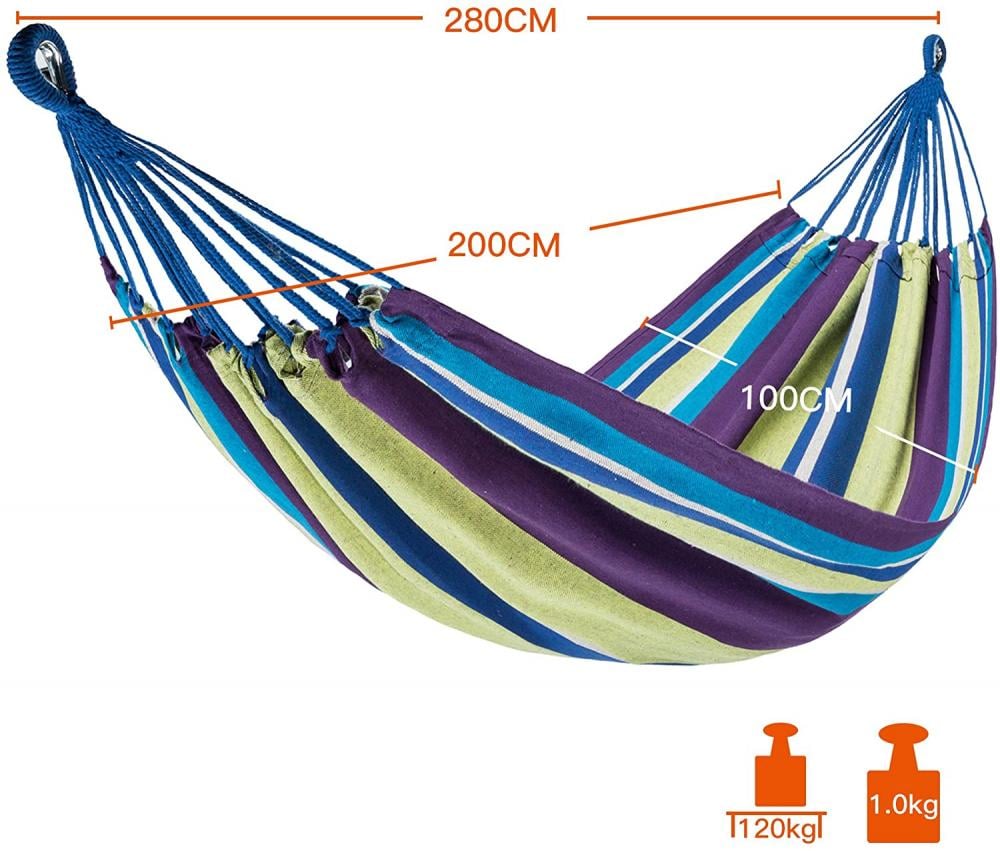 Гамак KingCamp Canvas Hammock 200х150 см Фіолетовий/Жовтий (R177) - фото 2
