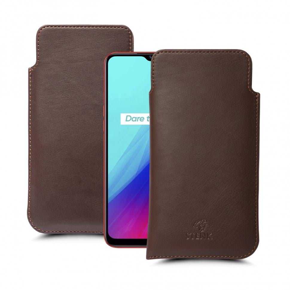 Футляр Stenk Elegance для Realme C3 Коричневый (65180)