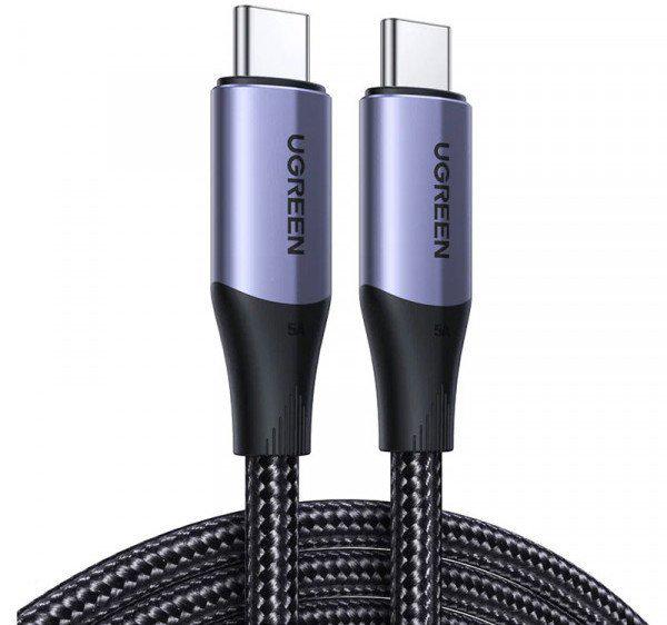 Кабель UGREEN US355 USB Type-C to Type-C USB PD 100W с нейлоновой оплеткой 1 м Black (80150) - фото 4