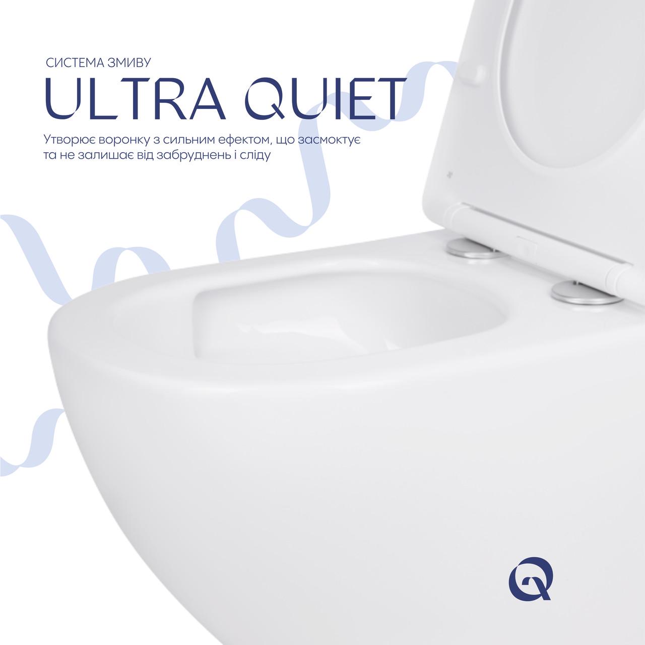 ᐉ Унітаз підвісний Qtap Jay безобідковий Ultra Quiet з сидінням