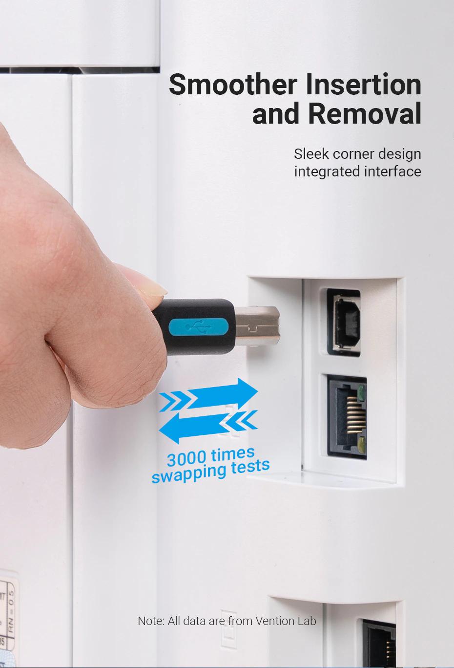 Кабель для принтера Vention USB-USB Type-B 2.0 480 Мбіт/с 2A USB-A на USB-B 1,5 м Чорний (COQBG) - фото 8