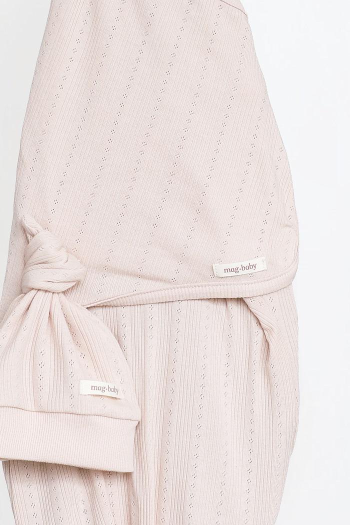 Пеленка- кокон с шапочкой летняя перфорированная для новорожденного безразмерная на липучках 0-9 мес 1 м Пудровый (MG150) - фото 3 Пеленка- кокон с шапочкой летняя перфорированная для новорожденного безразмерная на липучках 0-9 мес 1 м Пудровый (MG150) - фото 3