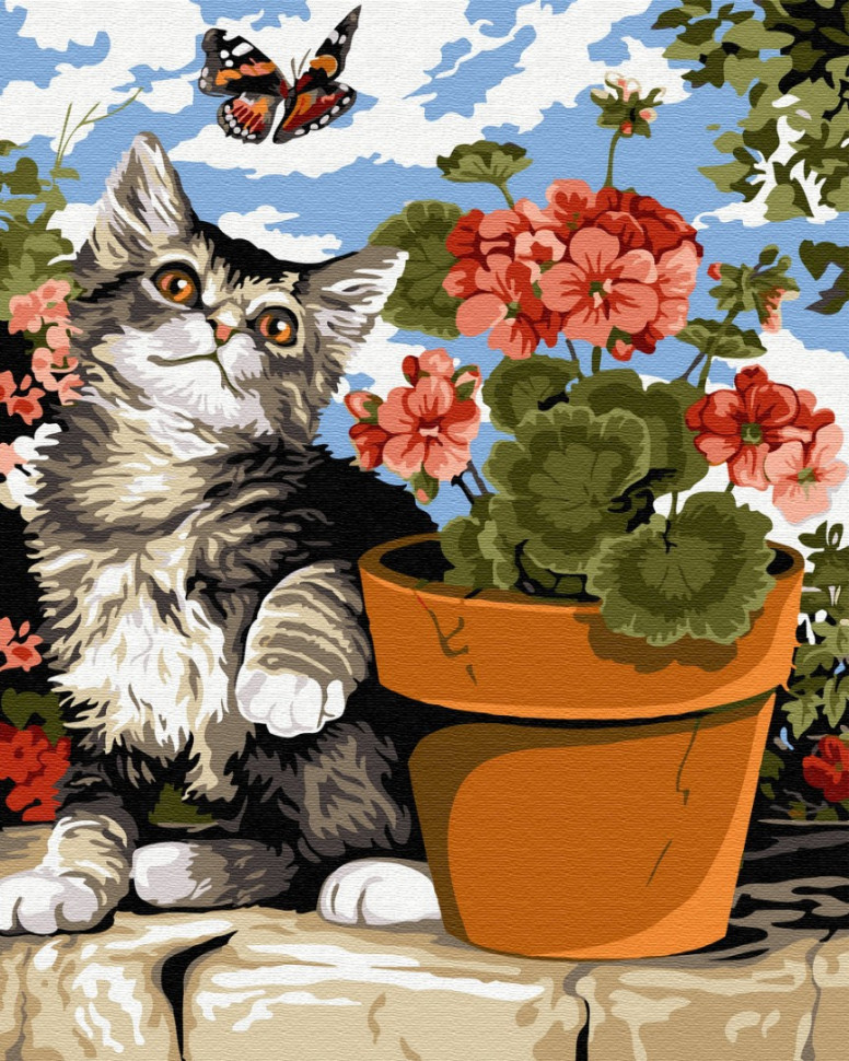 Картина по номерам Brushme Ленивый котенок (GX33227)