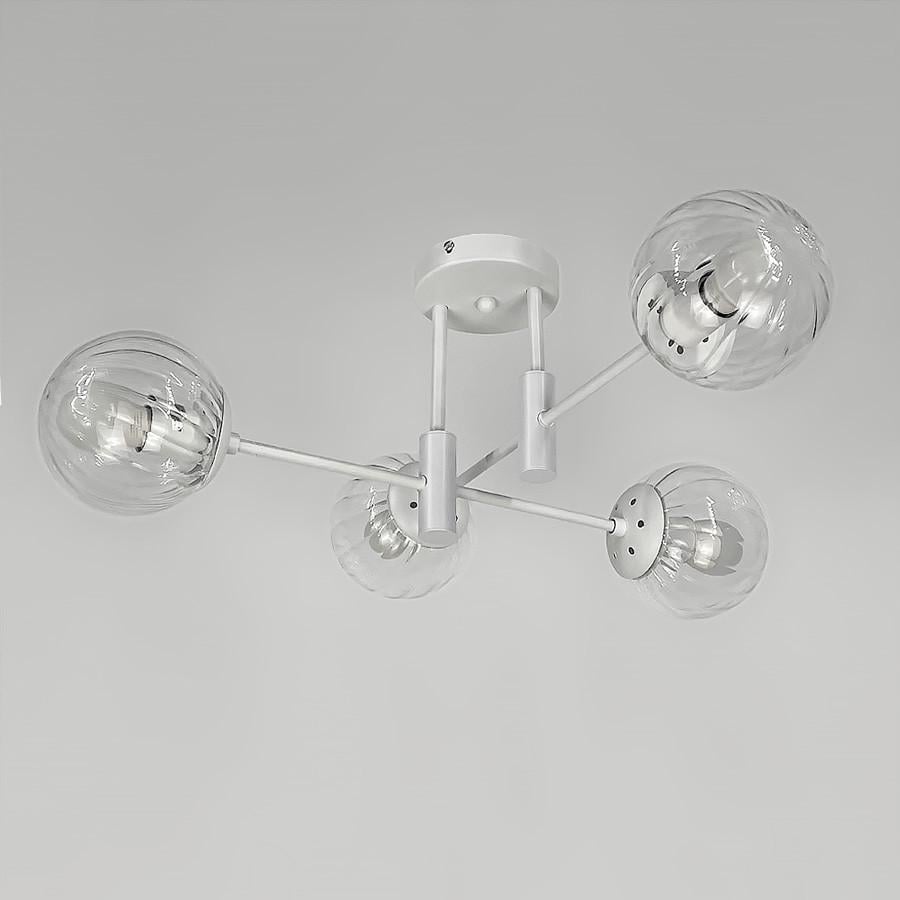 Люстра стельова на 4 прозорих плафони (51797/4 WT+CL) - фото 1 Люстра стельова на 4 прозорих плафони (51797/4 WT+CL) - фото 1