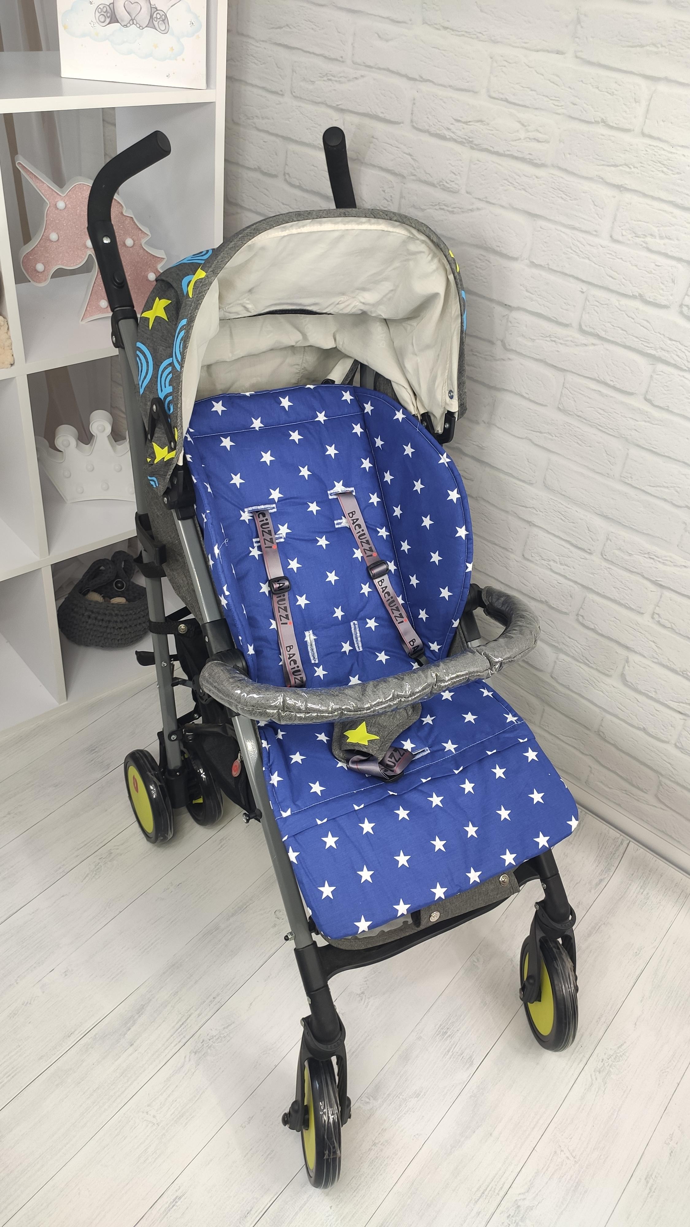 Матрас в коляску ElLiz трансформер Синий - фото 3