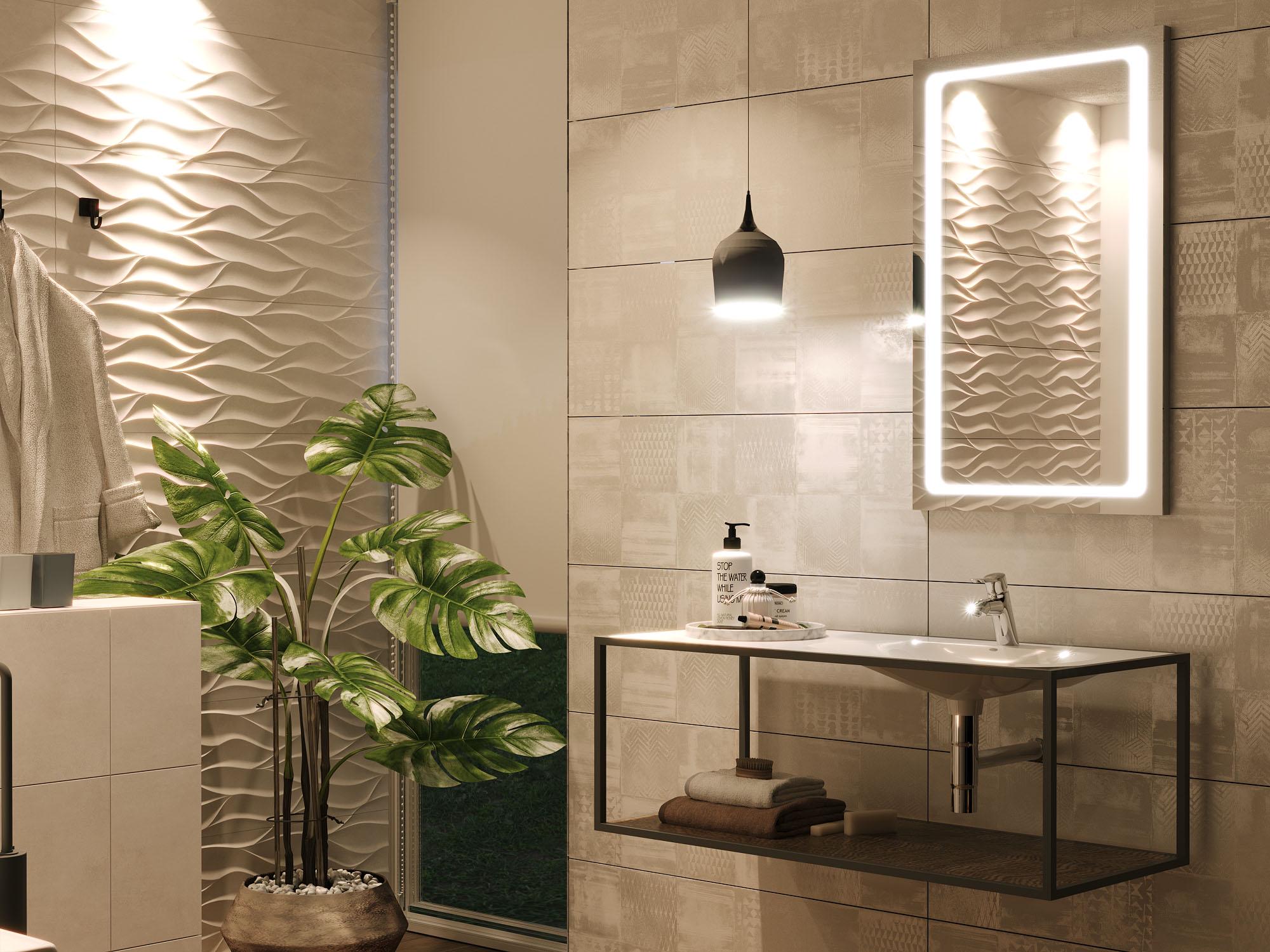 Дзеркало Dim Dzerkal RANO з LED-підсвіткою 90х70 см (9259)