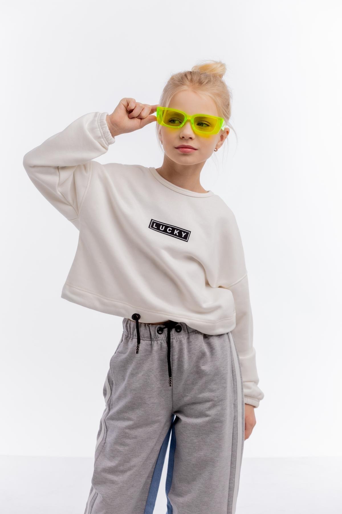 Свитшот для девочки Lucky IRmAS 0859 134 см Молочный