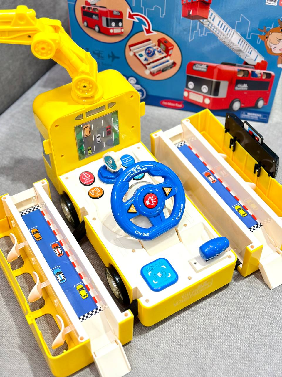 Іграшковий музичний автобус Fun Game з кермом трансформер 2в1 265-3 автотренажер Екскаватор (2054644716) - фото 6