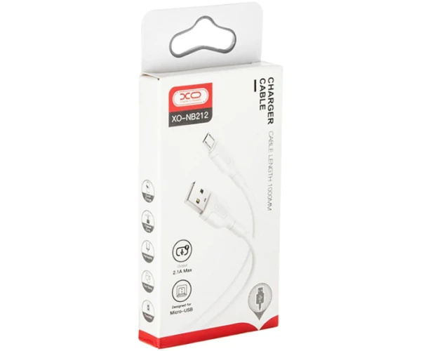 Кабель дата Xo NB212 USB-Micro USB 2,1 A 1 м White - фото 2