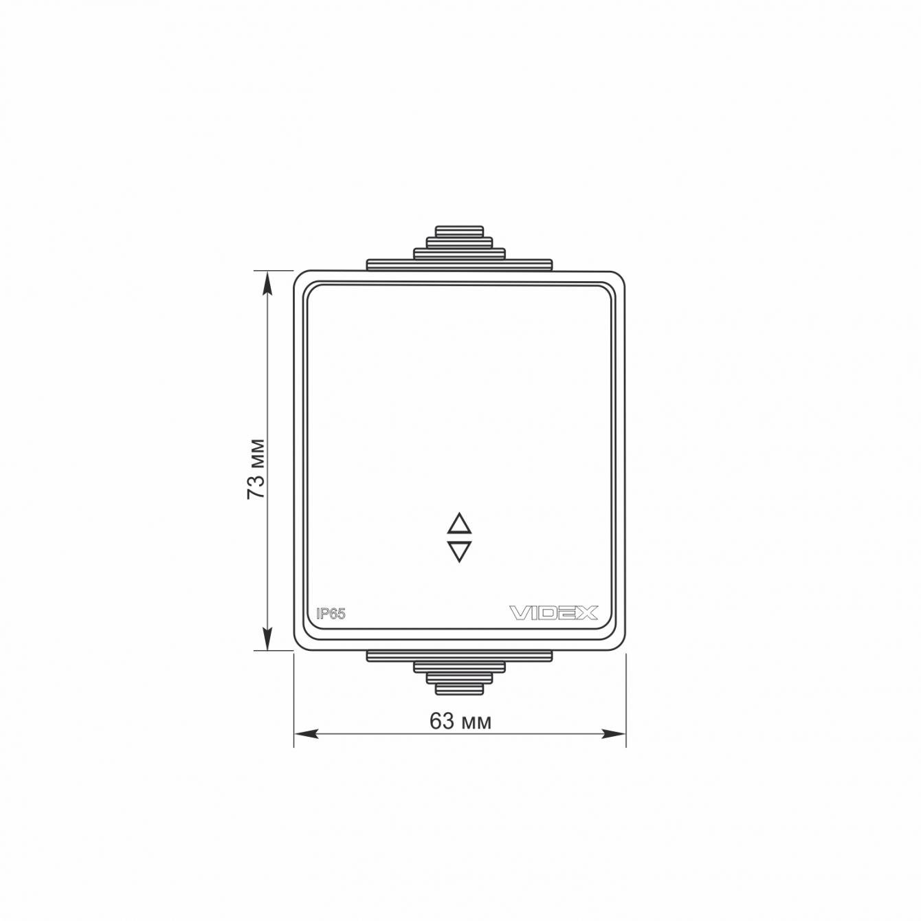 Вимикач зовнішній одноклавішний прохідний Videx Binera IP65 Сірий (VF-BNW11P-G) - фото 3
