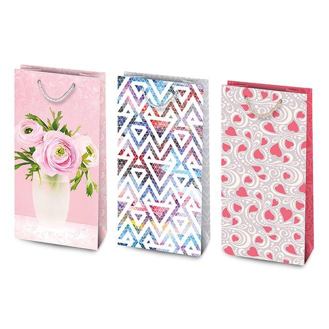 Пакет подарочный Flora микс 10х6х21 см 10 шт. (7965)