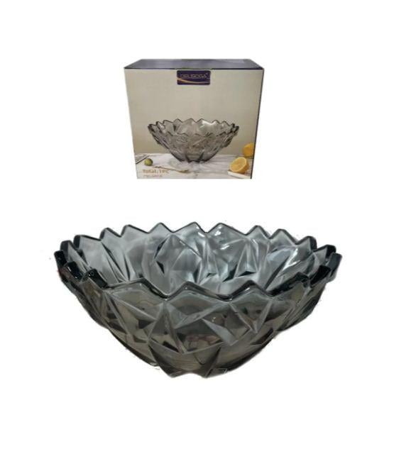 Салатница-фруктовница для сервировки дымное стекло Helios DSW2015-10H Орион 245 мм