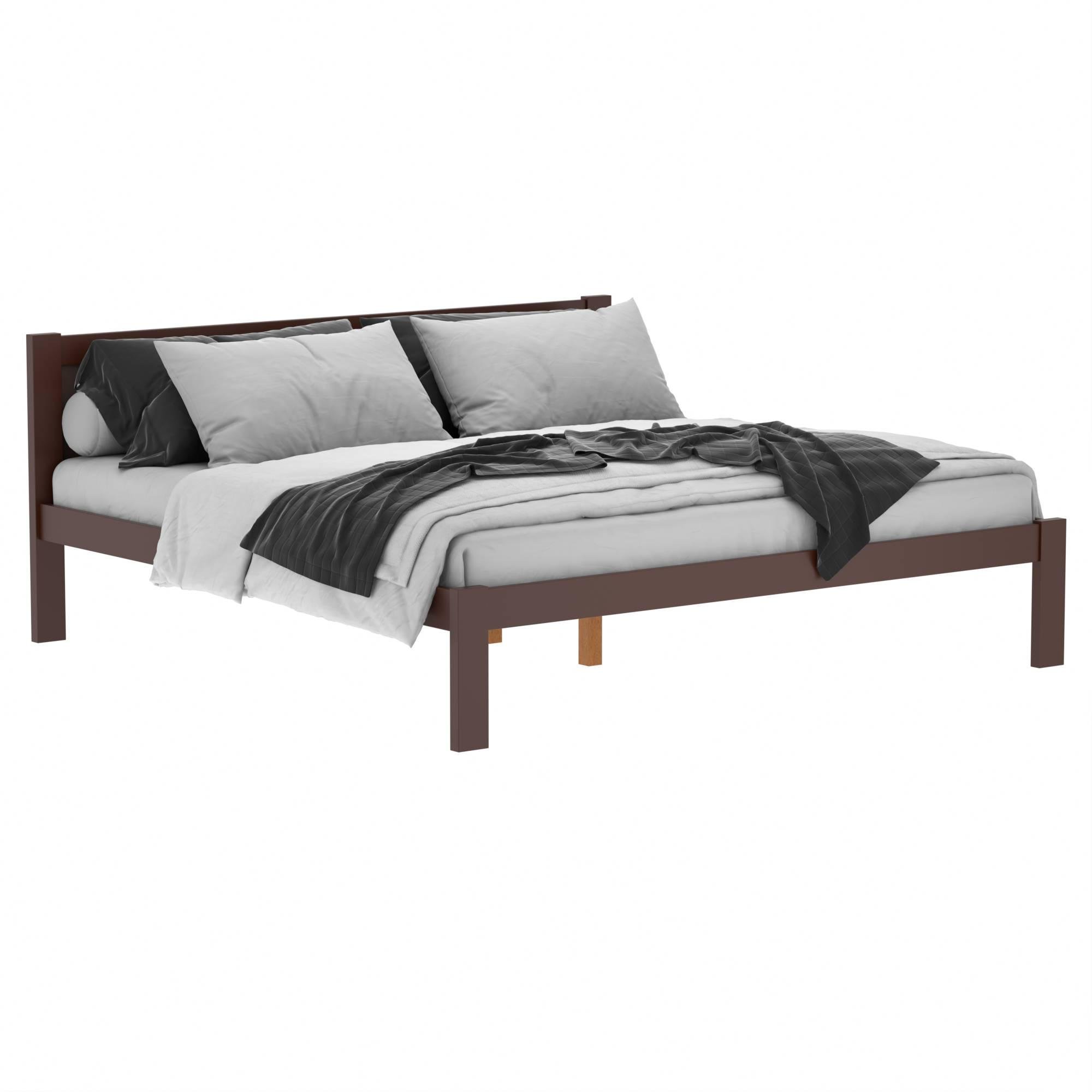 Кровать Неаполь дерево двуспальная 180х190 Коричневый (552389)