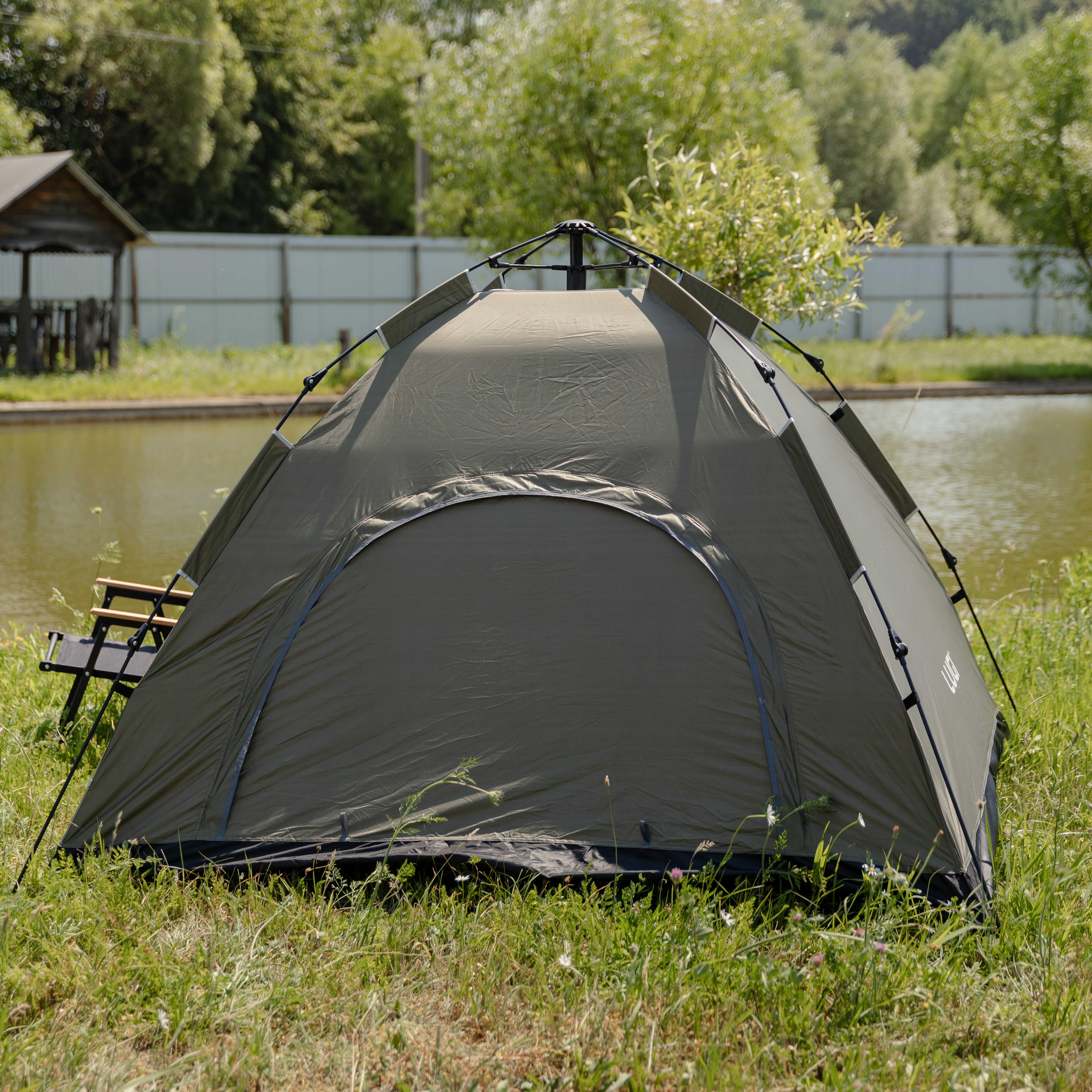 Палатка туристическая двухместная автоматическая 200х200х140 см Хаки (LU-019GR) - фото 3