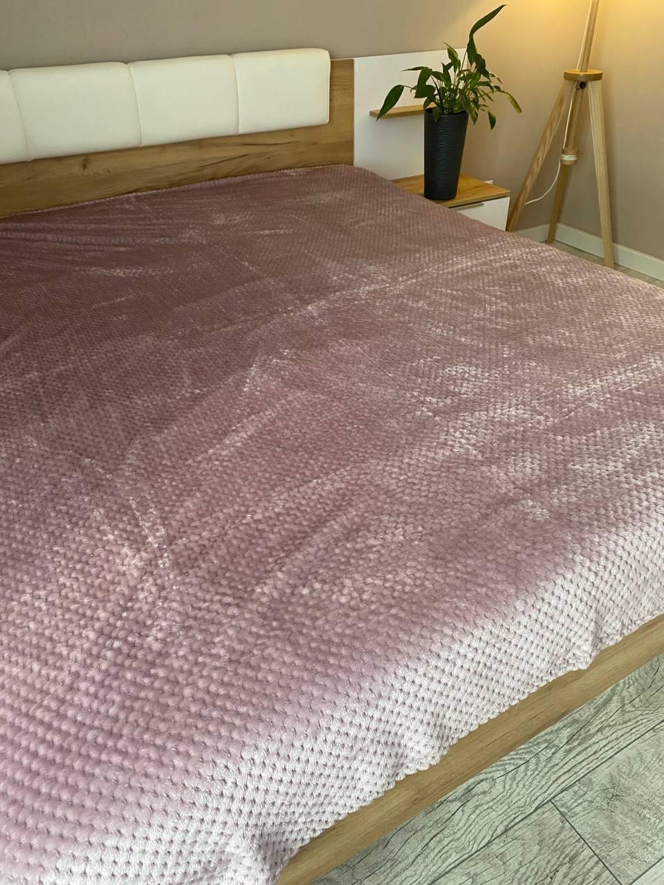 Плед Соты велюровый гипоаллергенный полуторный 150х200 см Сиреневый (П4К-al-sotu-pol-001-06)