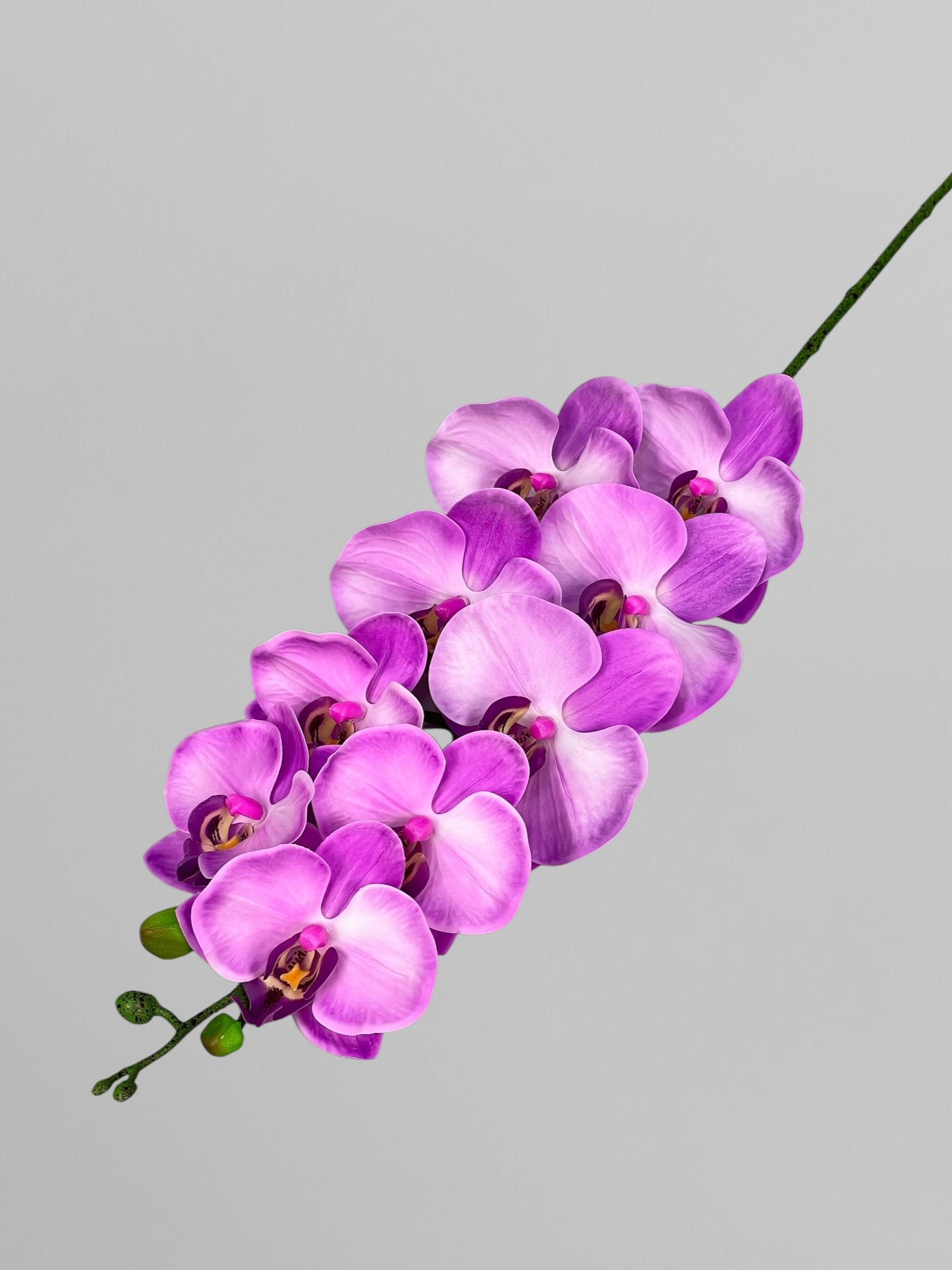 Искусственная орхидея Фаленопсис латексная на 9 соцветий 96 см Розовый с градиентом (К01132)