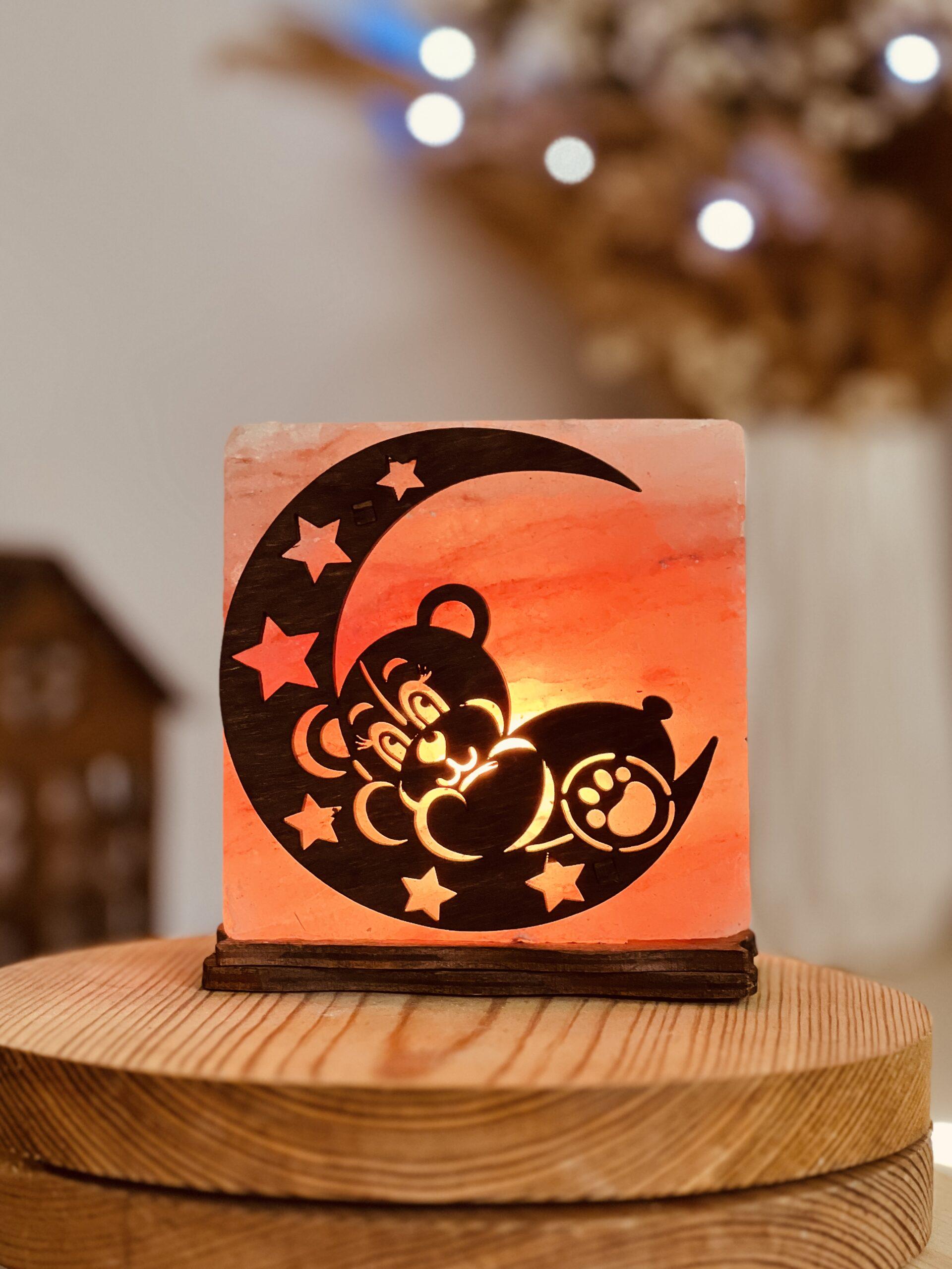 Соляная лампа декоративная Himalayan Мишка на Луне 1 кг (29903007)