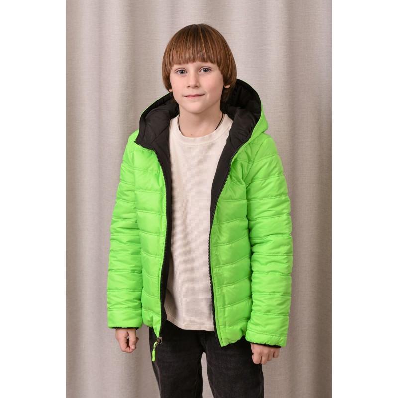 Куртка осіння для хлопчика двостороння 158 см Чорний з салатовим (2733523643) - фото 2 Куртка осіння для хлопчика двостороння 158 см Чорний з салатовим (2733523643) - фото 2