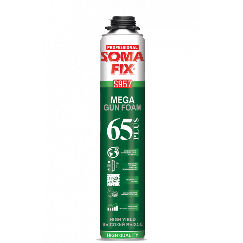 Пена монтажная Soma Fix S957 MEGA 65 Plus профессиональная 850 мл (61874027)