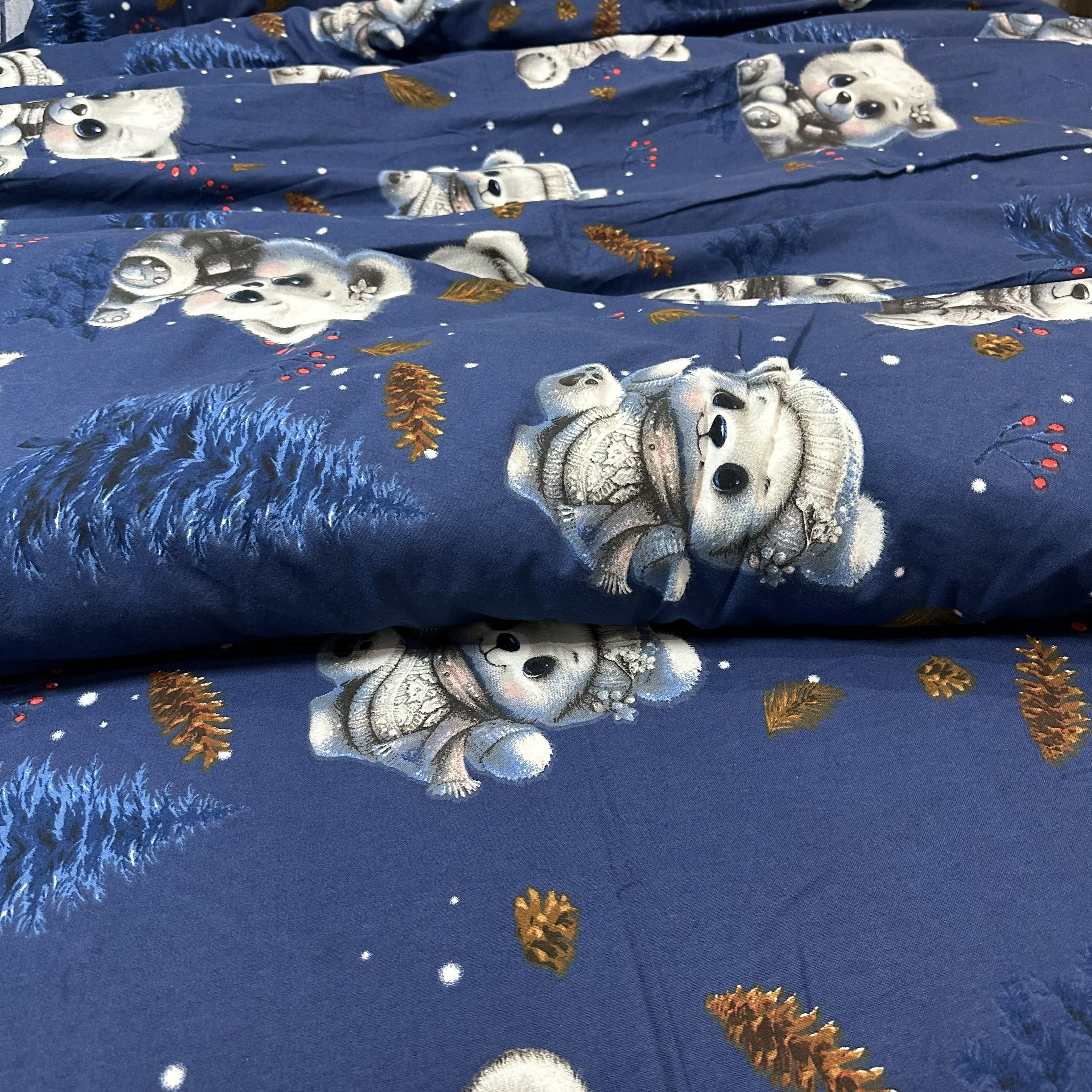 Комплект постільної білизни байкова Зимовий євро Синій (байка 3-3) - фото 9 Комплект постільної білизни байкова Зимовий євро Синій (байка 3-3) - фото 9