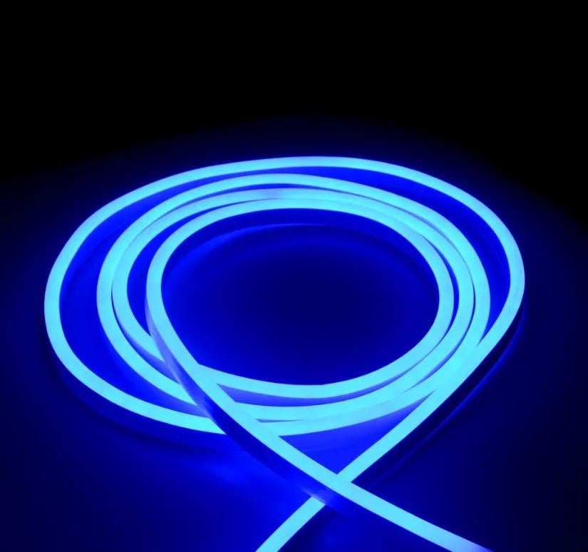 Світлодіодна стрічка неонова HOROZ ELECTRIC NEOLED 4W/м 220-240V 19 Lm/LED IP65 28x35 120LED/м/100 Синій (081-010-0003-060)