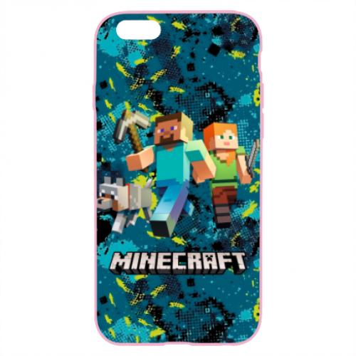 Чехол для iPhone 6S Minecraft Steve Alex And Dog (8424533-7-134799)