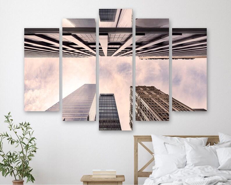 Модульная картина на холсте KIL Art Высотки Нью-Йорка из пяти частей 137x85 см (M51_L_264)