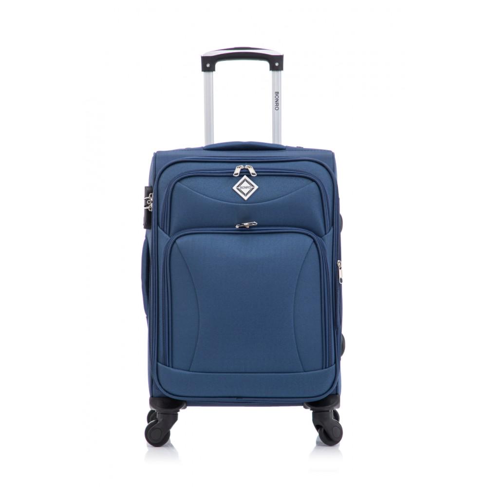 Чемодан Bonro Tourist маленький на 4 колесах Синий (10132001) - фото 2 Чемодан Bonro Tourist маленький на 4 колесах Синий (10132001) - фото 2