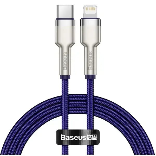 Кабель синхронізації Baseus Cafule Metal Type-C to Lightning PD 20W 2,4А 1 м Purple (CATLJK-A05)