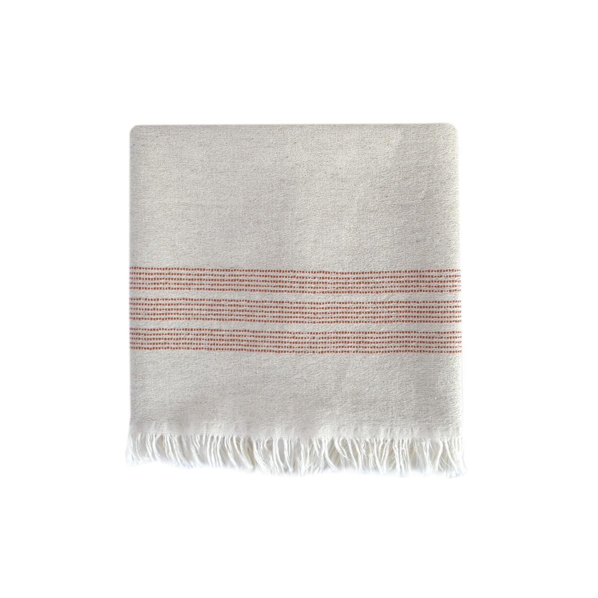 Полотенце из льна Lotus Home Line border 300 г/кв. м 50x80 см Коралловый (svt-2000022335287)