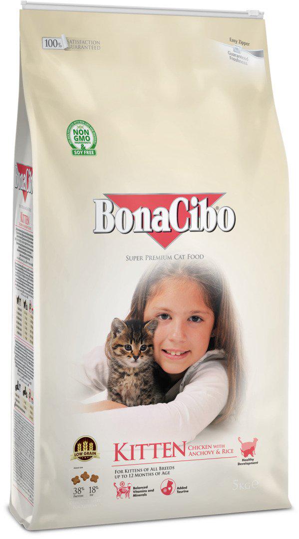 Корм сухий BonaCibo Kitten Chicken&Rice with Anchovy 5 кг (8694686407929)