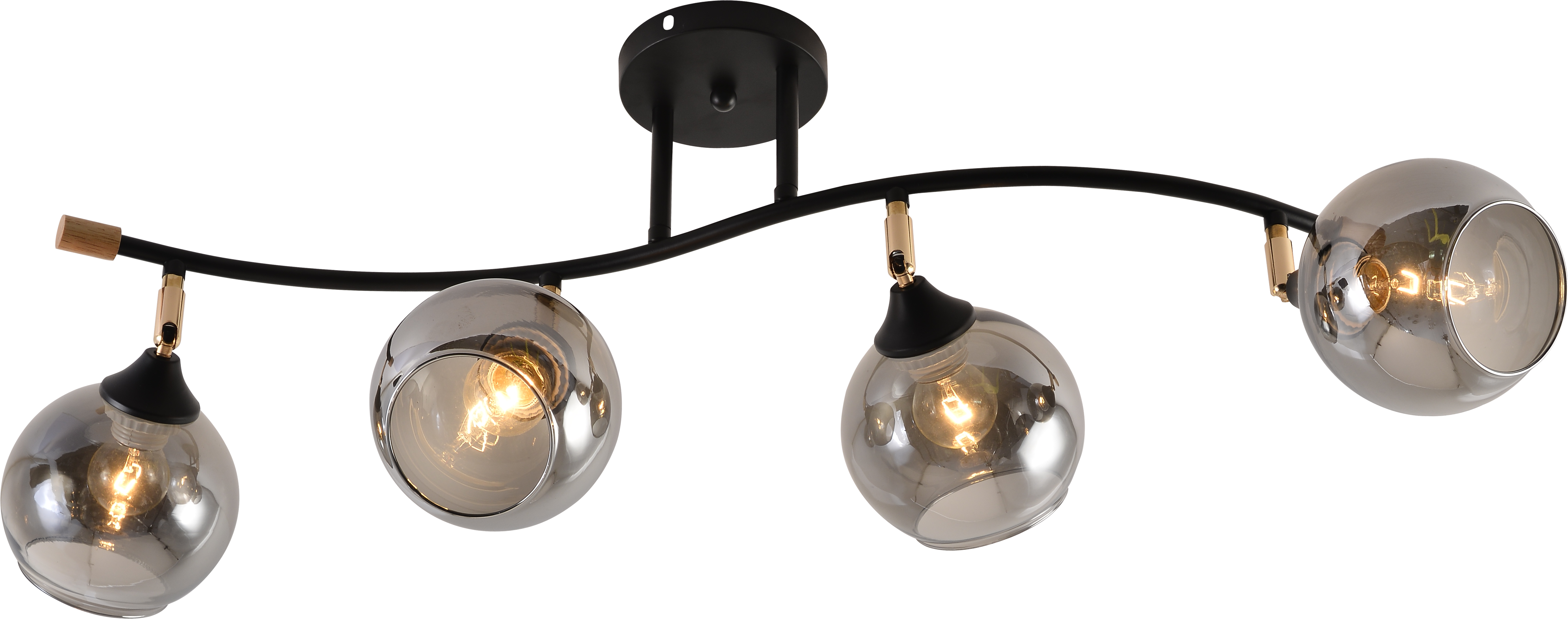 Люстра декоративная Interees IS XA1588B-4 BK+Gold/Chrome+Wood