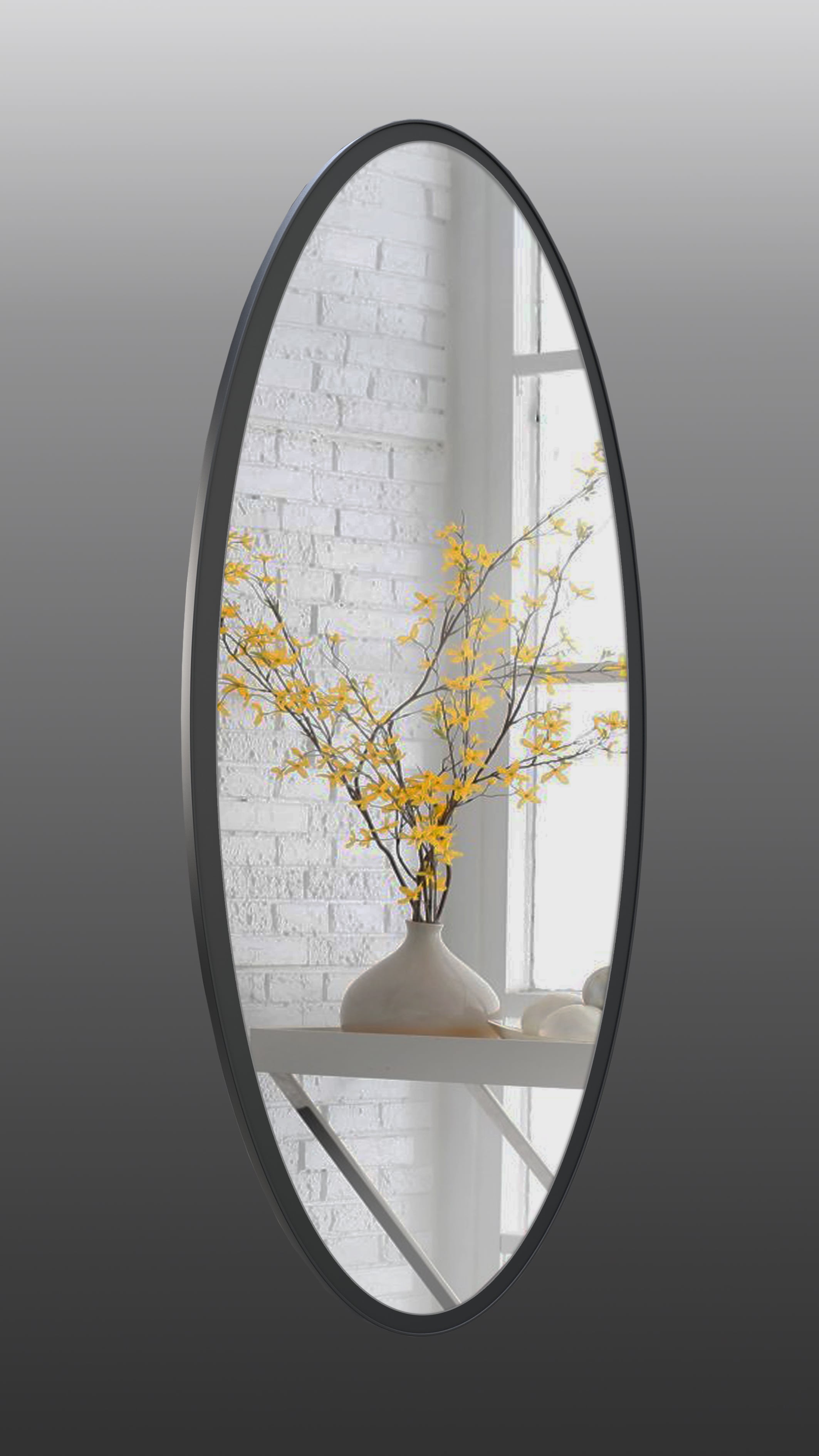 Зеркало настенное овальное Art-Com 1300х600 мм Черный (ZR 1)