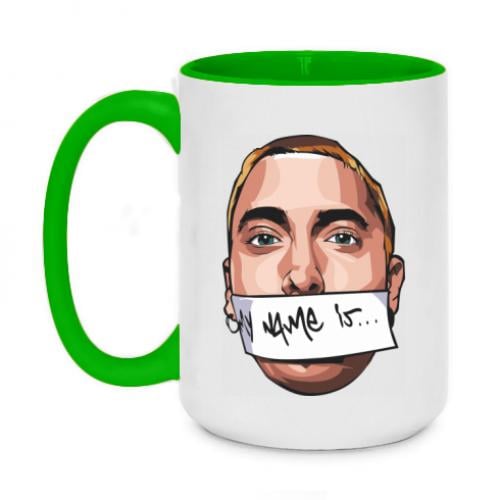 Чашка двухцветная Eminem my name is 420 мл Салатовый (17514015-45-201382)