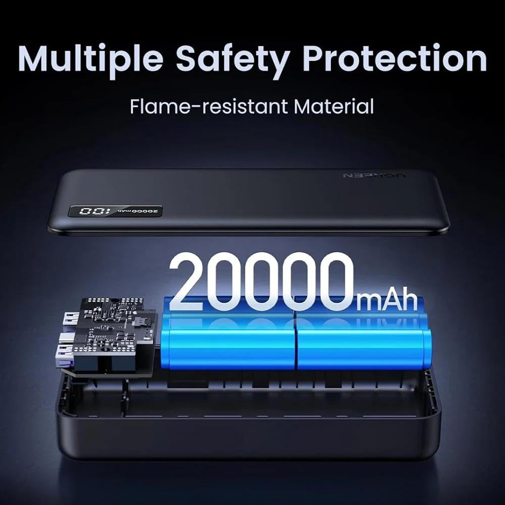 Акумулятор зовнішній для телефону UGREEN PB312 20000 mAh 22,5W Two-way Fast Charging Power Bank Black (25683) - фото 9 Акумулятор зовнішній для телефону UGREEN PB312 20000 mAh 22,5W Two-way Fast Charging Power Bank Black (25683) - фото 9