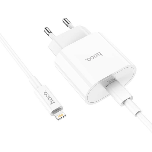 Адаптер сетевой Hoco Type-C to Lightning C94A 20 W 3 A PD QC White (547396) - фото 3