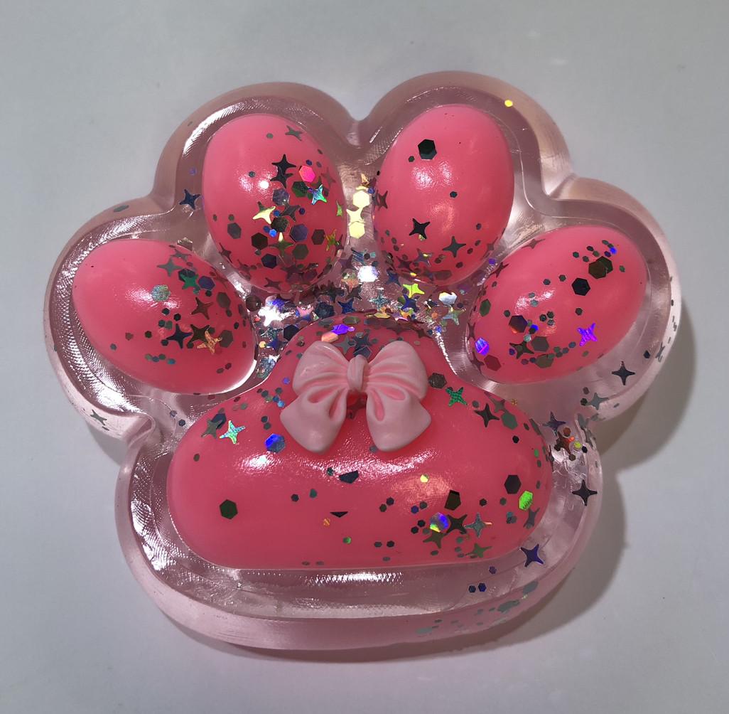 Сквиш Таба лапка гигант 12 см Прозрачно-розовый (2122) - фото 1 Сквиш Таба лапка гигант 12 см Прозрачно-розовый (2122) - фото 1