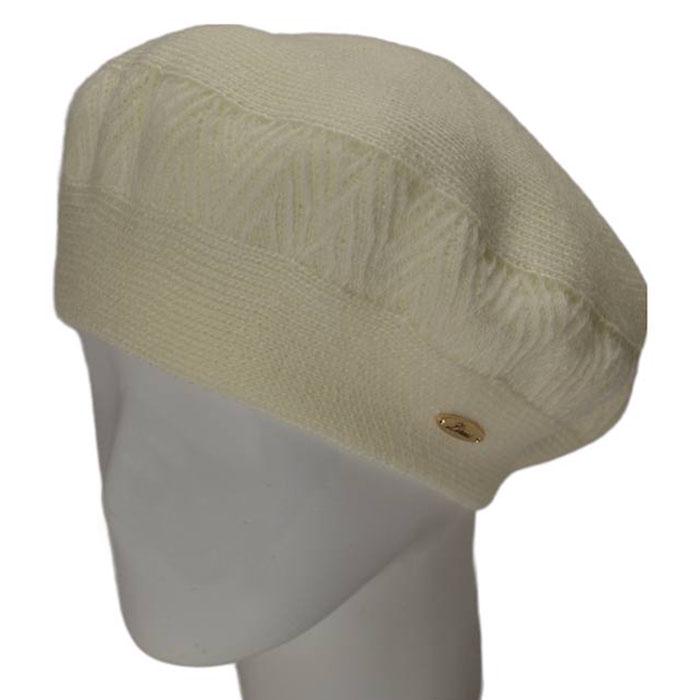 Берет женский Lirus Луиза двойной шерстяной Молочный (111539)