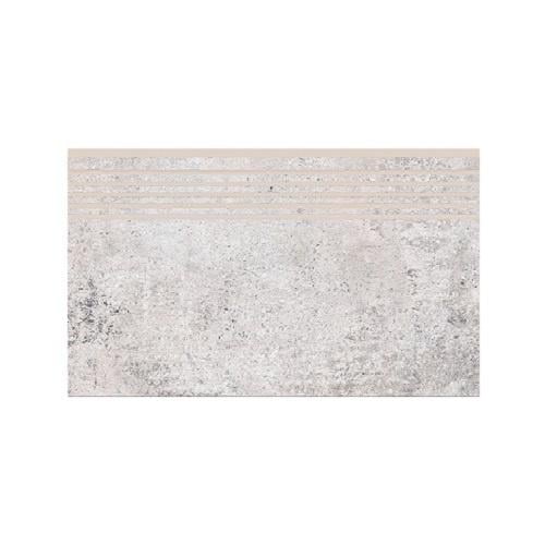 Ступенька из керамогранита Lukas White Steptread белая 8x598x298 мм (004635)