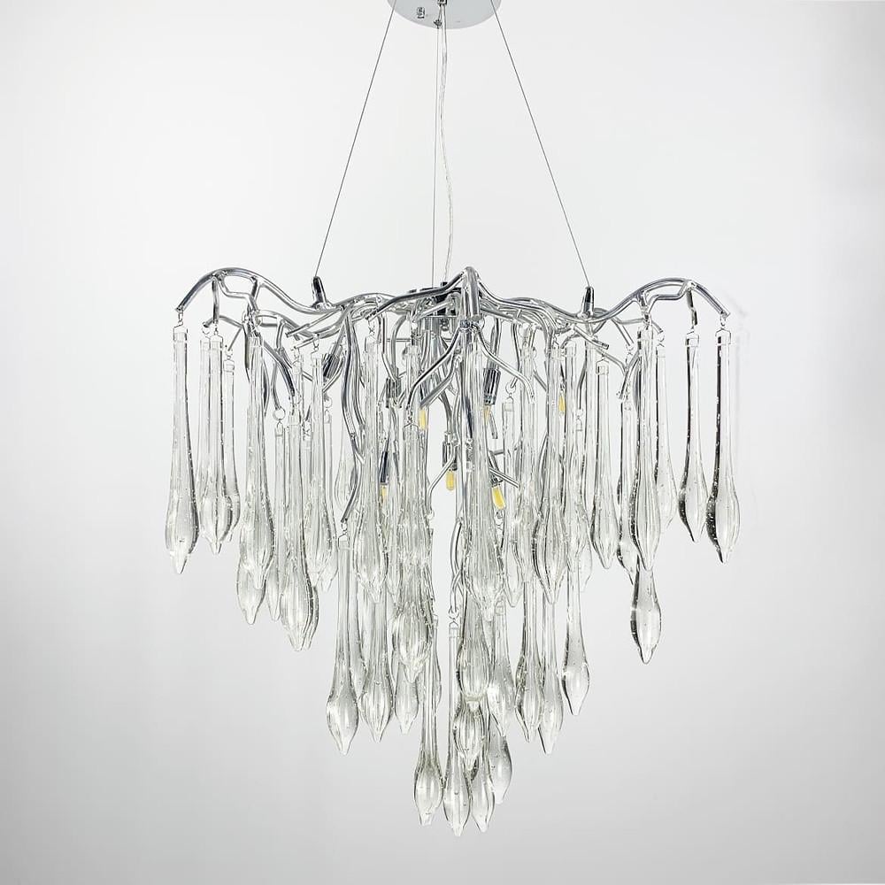 Люстра з скляними прозорими елементами 60 см (Y 03 CH/TR)