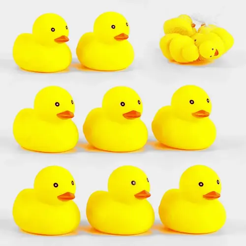 Набор игрушек пискавок Утенок в сетке 8 шт. (AY 002 E)