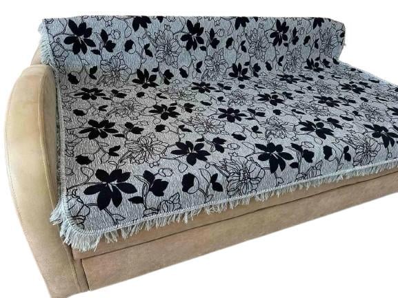 Покрывало Гоблен Цветы полуторные 150х200 см и накидки 70х150 см 2 шт. Серый (П4К-gobelen-new-005-04)