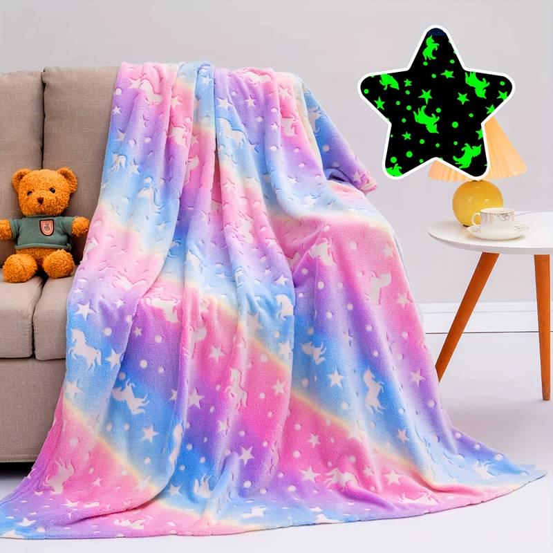 Плед дитячий з мікрофібри Magic Glow In The Dark Blanket Веселка 120х150 см - фото 2